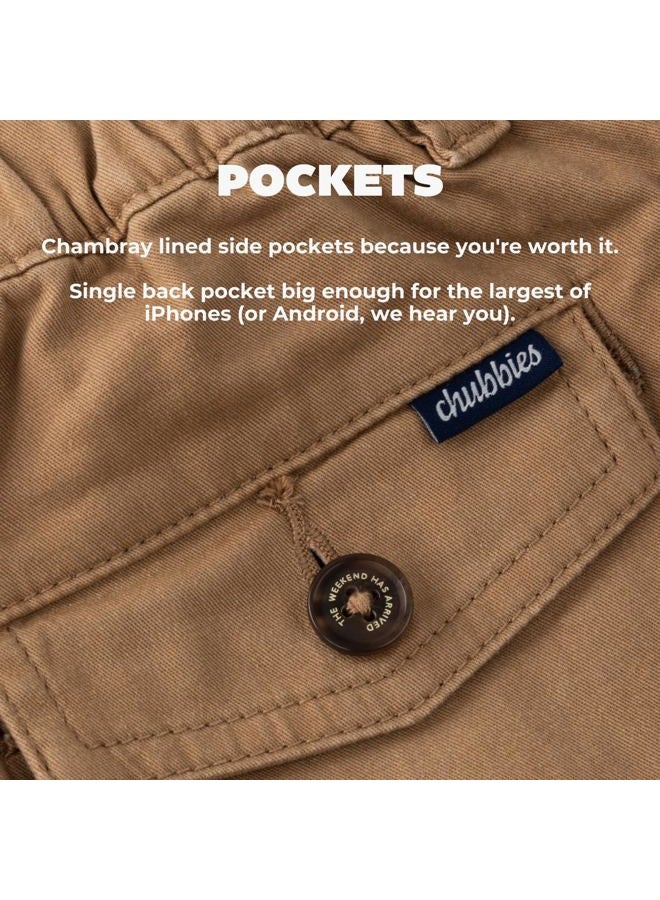 Chubbies Chino Shorts Men 7 Inch - Mens Shorts Casual with Elastic Waistband, Side and Back Pockets, Stretch Cotton Blend, Travertines, L - Image 5