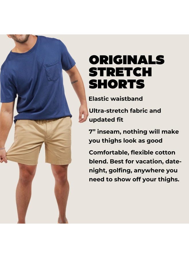 Chubbies Chino Shorts Men 7 Inch - Mens Shorts Casual with Elastic Waistband, Side and Back Pockets, Stretch Cotton Blend, Travertines, L - Image 4