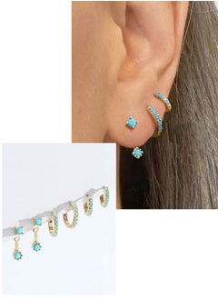 YUCCA New Fashion Copper Rhinestone Decor Earrings for Women Daily Decoration 3 Pairs/Set  - Image 2
