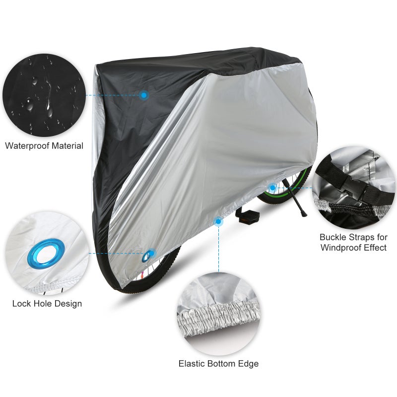 Outdoor Waterproof Bicycle Cover Rain Sun Bike Cover with Lock Hole for Mountain Road Bike - Image 3