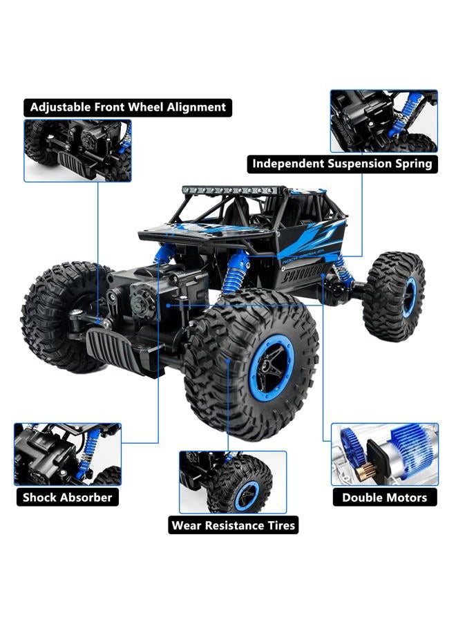 Cheerwing 1:18 Rock Crawler 2.4Ghz Remote Control Car 4WD Off Road RC Monster Truck Blue - Image 3