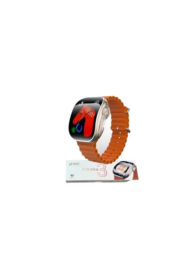 W&O Smart Watch X10 Ultra 3 Curved Glass With Silicone Strap and Wireless Charging - Image 1