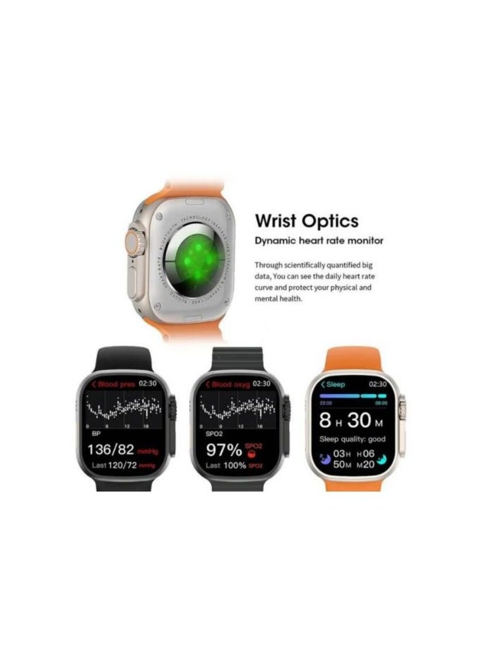W&O Smart Watch X10 Ultra 3 Curved Glass With Silicone Strap and Wireless Charging - Image 2