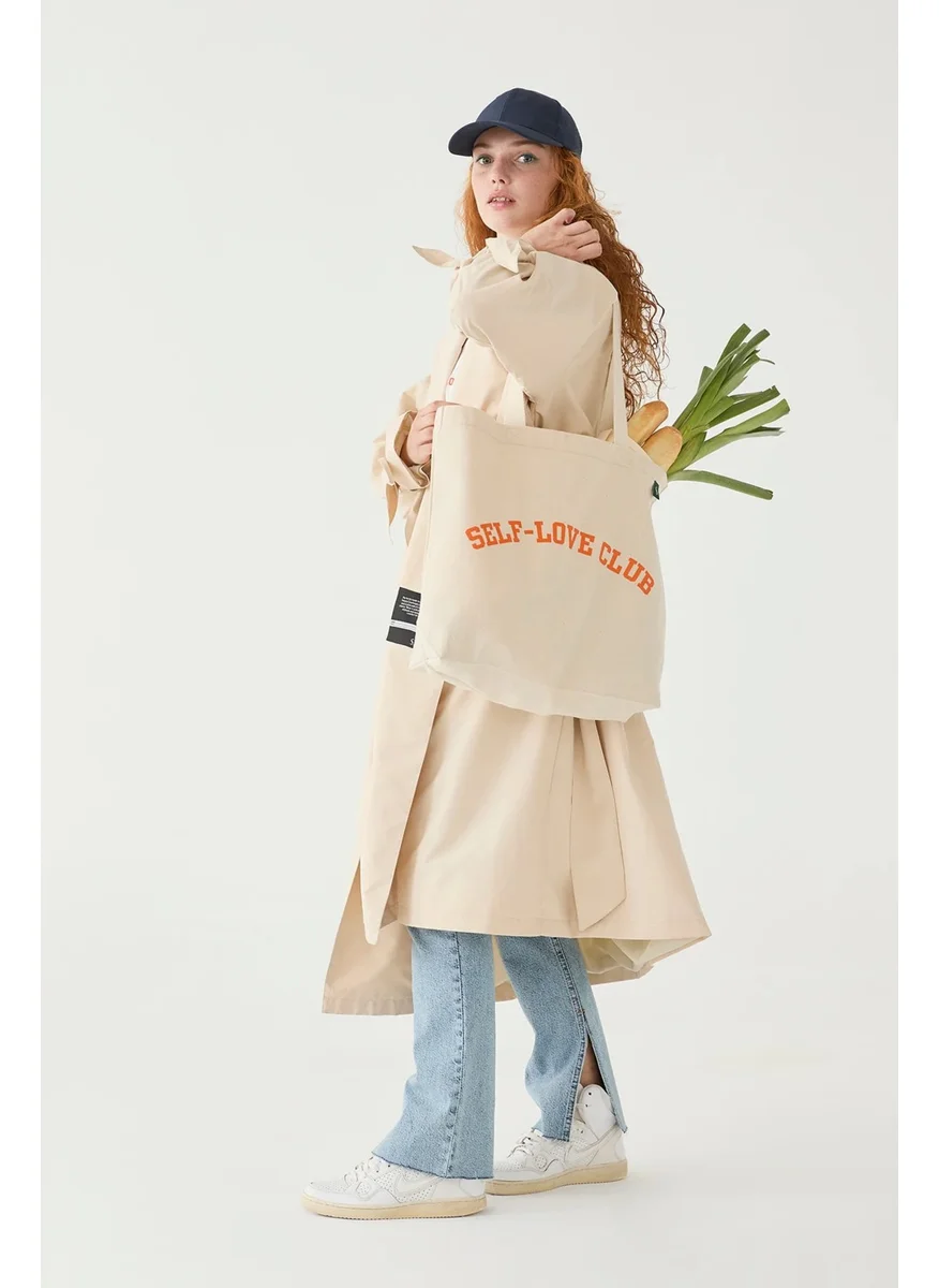 سود كوليكشن Saud Collection Orange Printed Canvas Bag