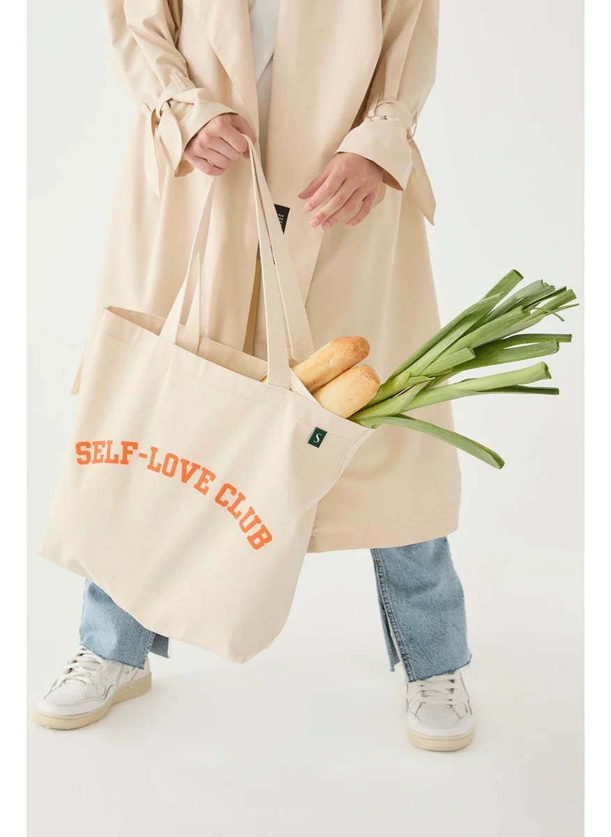سود كوليكشن Saud Collection Orange Printed Canvas Bag
