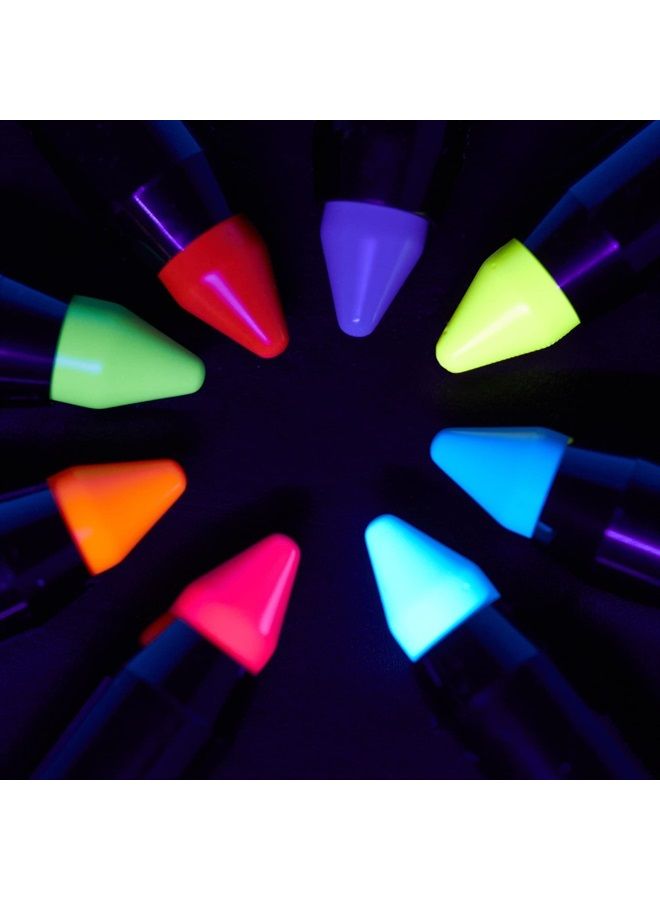 Moon Glow Blacklight Neon Face Paint Stick/Body Crayon makeup for the Face & Body - Intense set of 8 colours - Glows brightly under blacklights - Image 3