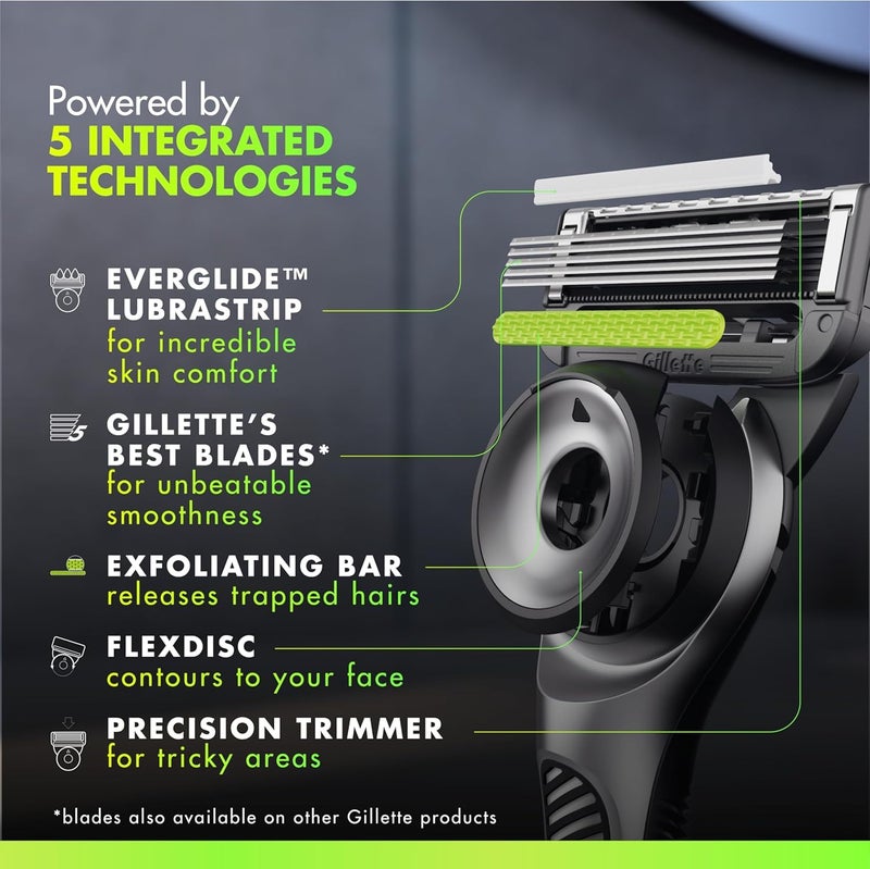 Gillette جيلت لابز مع شريط تقشير من جيلت - 1 مقبض، 4 شفرات حلاقة، هدايا العيد للرجال، تشمل قاعدة مغناطيسية فاخرة - Image 3