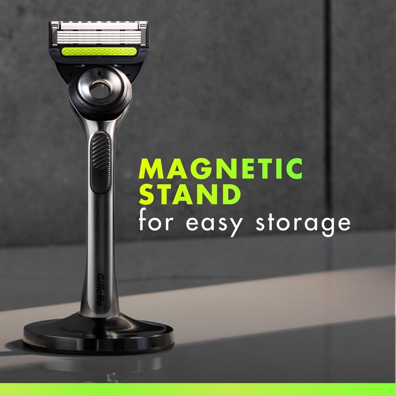 Gillette جيلت لابز مع شريط تقشير من جيلت - 1 مقبض، 4 شفرات حلاقة، هدايا العيد للرجال، تشمل قاعدة مغناطيسية فاخرة - Image 5