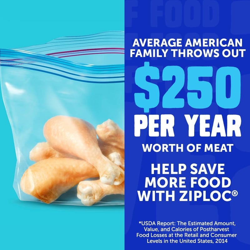 Ziploc Half Gallon Food Storage Freezer Bags Easy Open and Close 40 Bags Total - Image 3