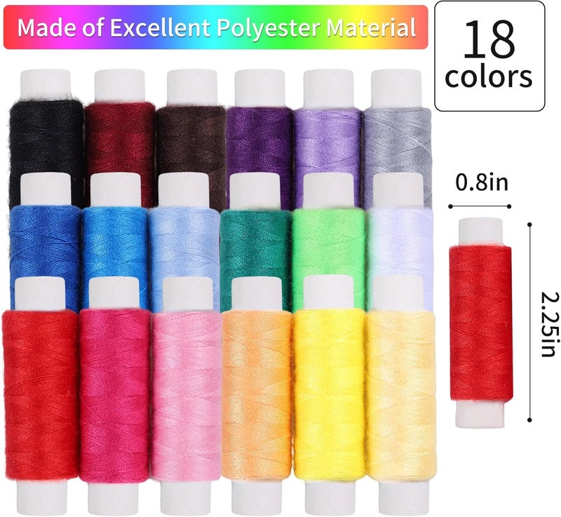 RIANZ Sewing Kits for Adults, Portable Sewing Kit, Thread and Needle Set with PU Leather Case with Handle for Hand, Home, Travel and Emergency, Compact, Small, Basic Sewing Kits (White - Peacock Print) - Image 4