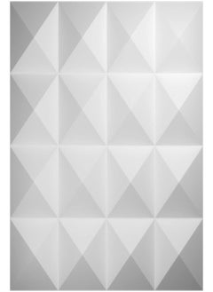 Black 12Pcs Decorative 3D Wall Panels in Diamond Design 3D Wall Panel Diamond for Interior Wall Décor PVC Wall Panels for Living Room Lobby Bedroom Hotel Office White 50 * 50cm  - Image 2