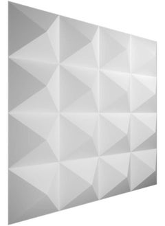 Black 12Pcs Decorative 3D Wall Panels in Diamond Design 3D Wall Panel Diamond for Interior Wall Décor PVC Wall Panels for Living Room Lobby Bedroom Hotel Office White 50 * 50cm  - Image 1