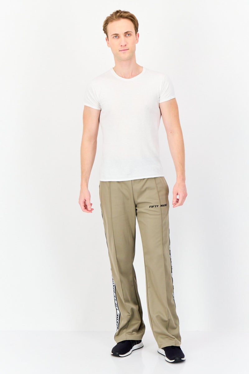 Fifty Made Men Sportswear Fit Long Inseam Training Track Pants, Khaki  - Image 3