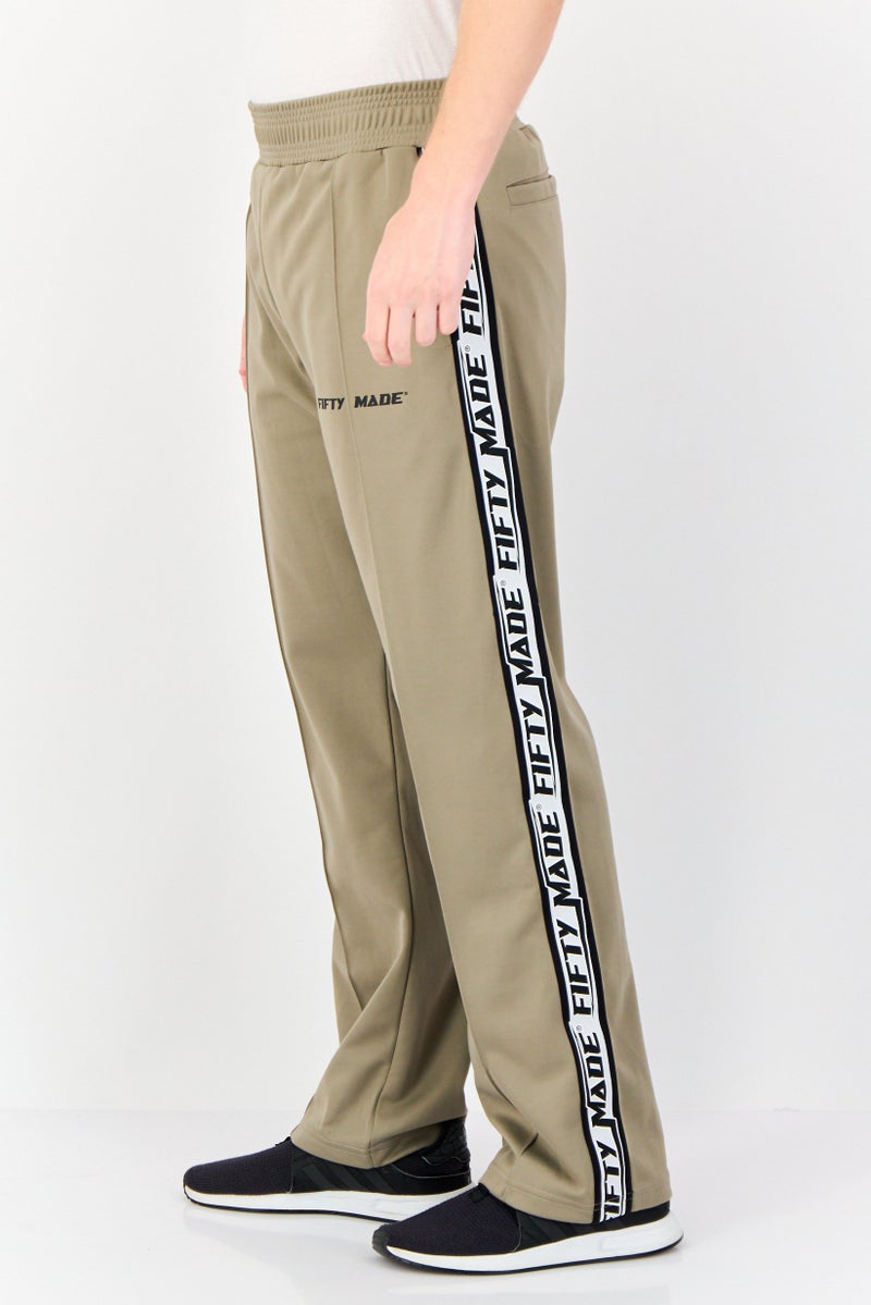 Fifty Made Men Sportswear Fit Long Inseam Training Track Pants, Khaki  - Image 4