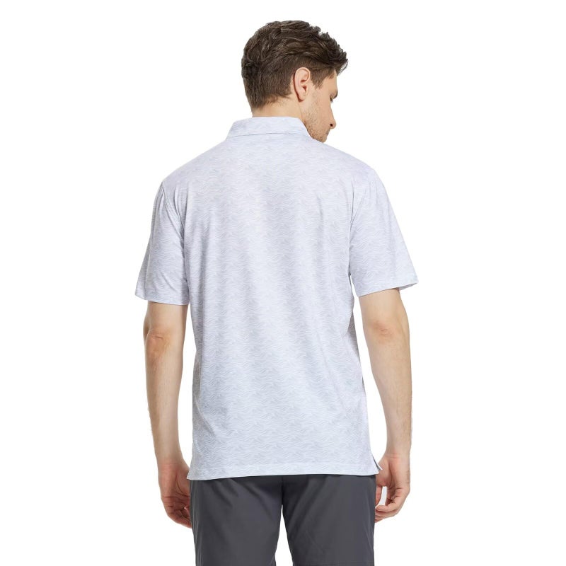 M MAELREG Golf Shirts for Men Dry Fit Print Patterns Performance Moisture Wicking Mens Polo Shirts Short Sleeve - Image 3