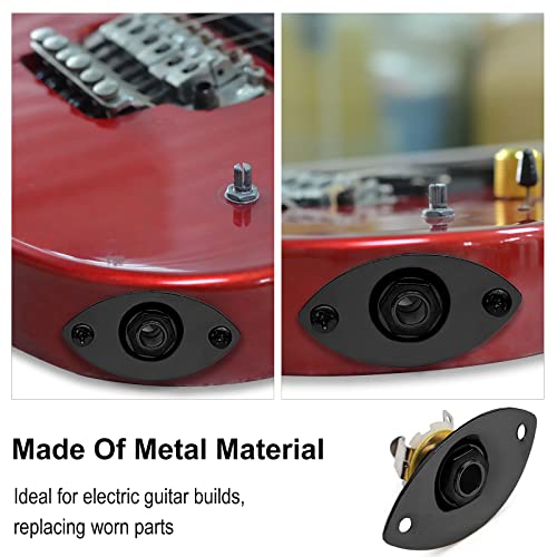 MAXCHEER 1/4" Oval Guitar Jack 6.35mm Output Input Plug Socket for Mono Electric Guitar (Black) - Image 3