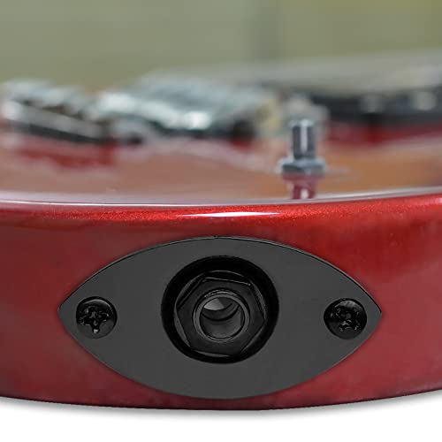 MAXCHEER 1/4" Oval Guitar Jack 6.35mm Output Input Plug Socket for Mono Electric Guitar (Black) - Image 2