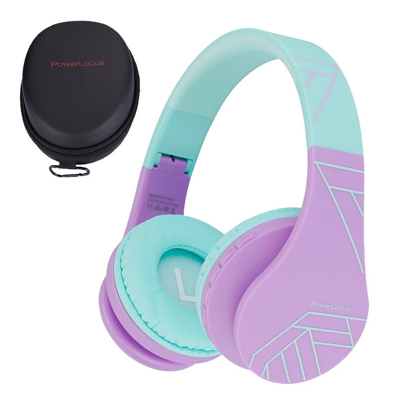 PowerLocus Bluetooth Headphones for Kids, Wireless Foldable Headphones Over Ear, Headphone with Microphone, 85DB Volume Limit, Wireless and Wired Headset with Micro SD, FM for Cellphones, Tablets, PC - Image 1