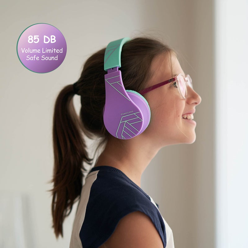 PowerLocus Bluetooth Headphones for Kids, Wireless Foldable Headphones Over Ear, Headphone with Microphone, 85DB Volume Limit, Wireless and Wired Headset with Micro SD, FM for Cellphones, Tablets, PC - Image 2