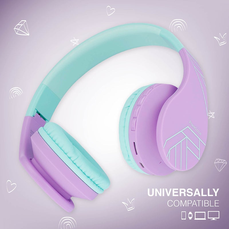 PowerLocus Bluetooth Headphones for Kids, Wireless Foldable Headphones Over Ear, Headphone with Microphone, 85DB Volume Limit, Wireless and Wired Headset with Micro SD, FM for Cellphones, Tablets, PC - Image 4