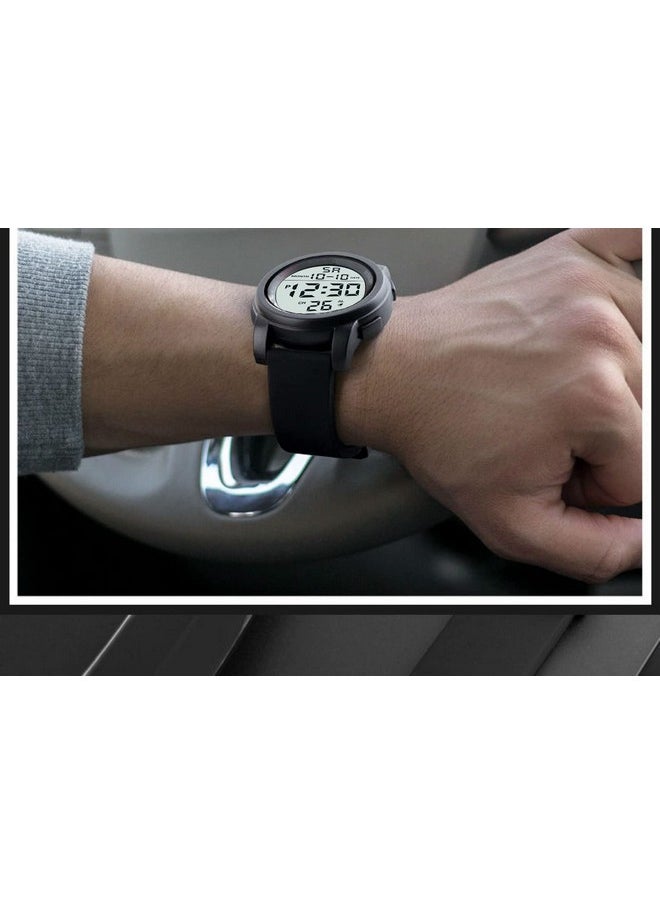 Shocknshop Shocknshop Rubber Led Digital Sports Multi Functional Dial Watch For Men Boys (White Dial & Beige Colored Strap) -Wch46, Beige Band  - Image 3