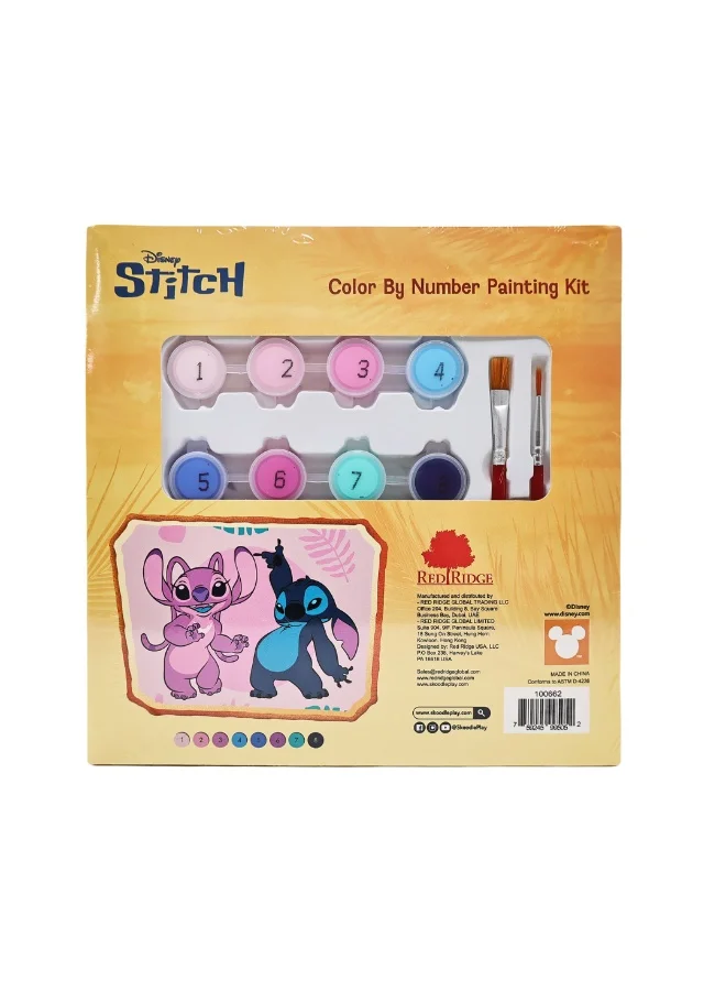 ديزني Stitch Color by Number Painting Kit | Canvas with Brushes | Learn Number Recognition & Color Matching | Educational Activity For Kids | Age 3+