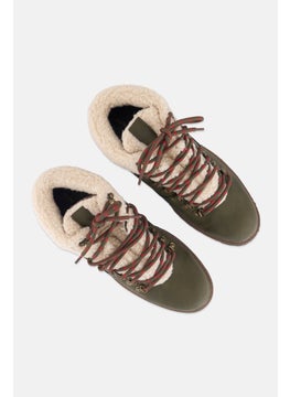 Sun Stone Men Glenn Faux-Leather Lace Up Casual Shoes, Olive  - Image 4
