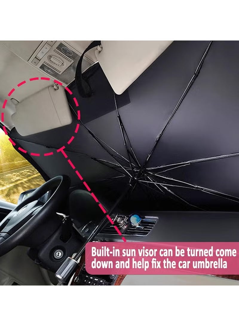 Classic Foldable Windshield Sun Shade Umbrella for Car, UV Rays Heat Sun Visor, Interior Protection - Image 2