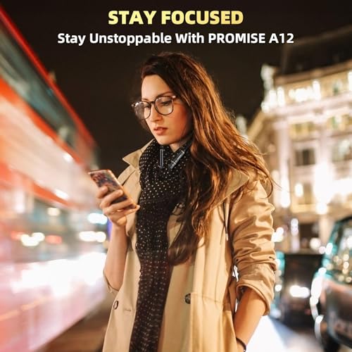 PROMISE A12 Wireless Neckband Bluetooth 5.3 Earbuds - 60H Playtime, Built-in OTG Fast Charger, Noise-Isolating Earphones for Sports/Workout,Gaming/Calls Comfortable Lightweight Headphones Technology. - Image 4