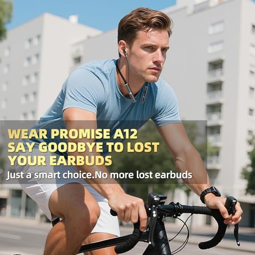 PROMISE A12 Wireless Neckband Bluetooth 5.3 Earbuds - 60H Playtime, Built-in OTG Fast Charger, Noise-Isolating Earphones for Sports/Workout,Gaming/Calls Comfortable Lightweight Headphones Technology. - Image 5