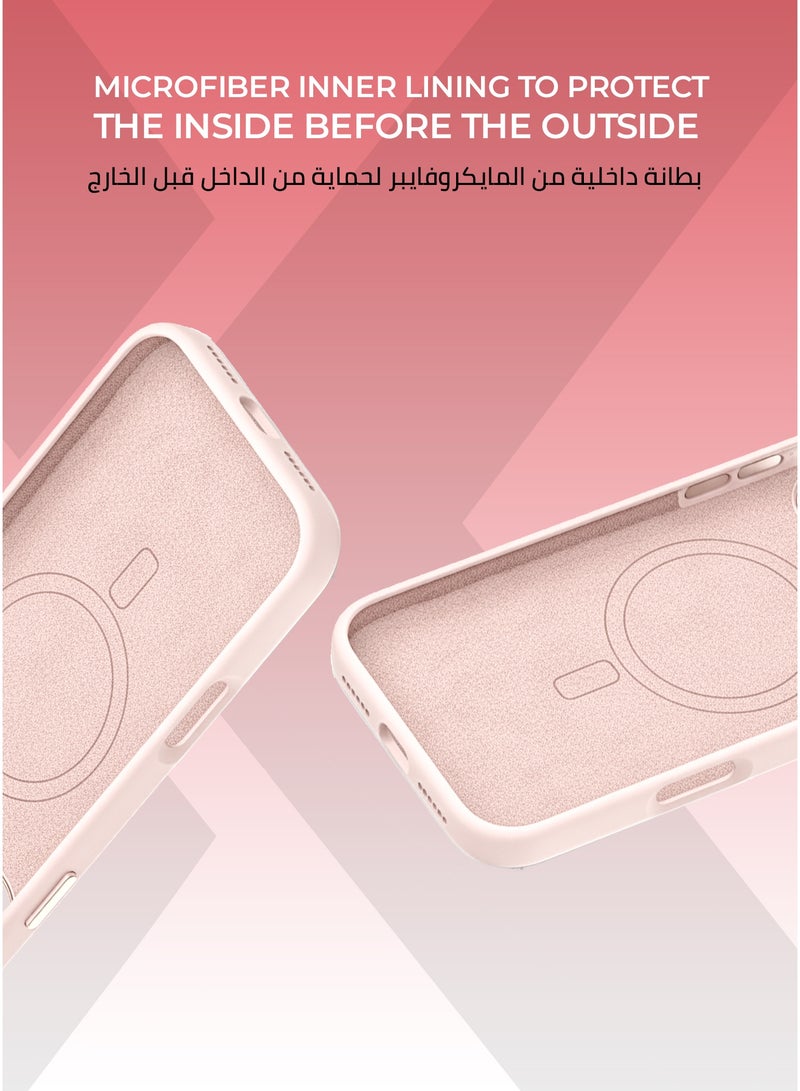 زوندا كفر بيور ايفون 16 برو ماكس ماج سيف لون صحراوي - بطانة داخلية من المايكروفايبر لحماية من الخدوش،إطار كاميرا معدني مرتفع لحماية العدسة، مصنوع من السيليكون السائل مع طبقة مقاومة  للبصمات، متوافق مع ملحقات MagSafe - Image 3