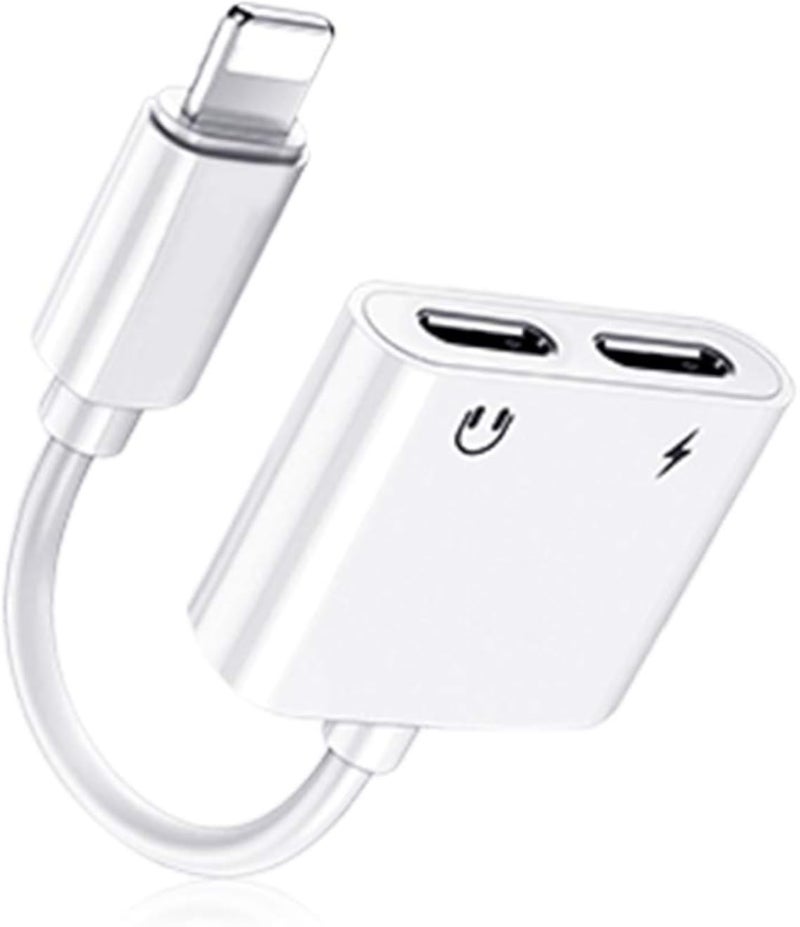 محول سماعات آيفون [معتمد من Apple MFi]، محول 4 في 1 من منفذ Lightning للصوت والشحن لأجهزة iPhone 14 و13 و12 و11 Pro Max وXS وXR وX و8 و7 و6 وiPad، يدعم جميع أنظمة iOS