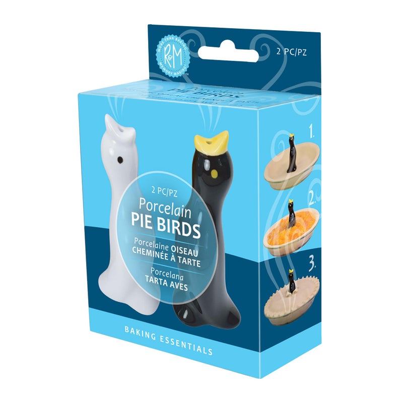 R&M RM International Black and White Pie Bird Vents Set of 2 