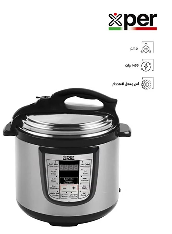 XPER Electric Pressure Cooker 1400 Watt, 10 L| XPC-14-10L - Image 1