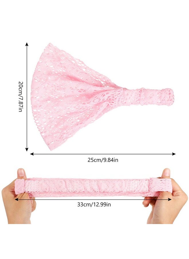WILLBOND WILLBOND 10 Pieces Lace Elastic Headwrap Lace Elastic Headbands Boho Bandana Bohemian Headband Hair Accessories for Women, 10 Colors  - Image 3