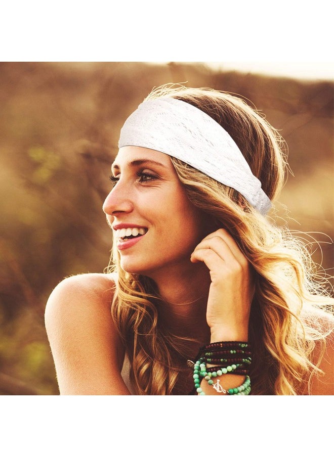 WILLBOND WILLBOND 10 Pieces Lace Elastic Headwrap Lace Elastic Headbands Boho Bandana Bohemian Headband Hair Accessories for Women, 10 Colors  - Image 5