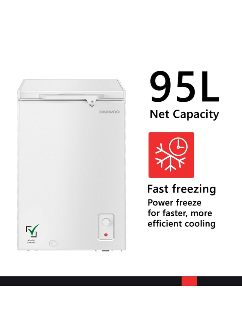 DAEWOO 95L Chest Freezer, Single Door with storage basket, High Efficiency Cooling, Adjustable Temperature, Freezer to Fridge Convertible Option, - Image 3