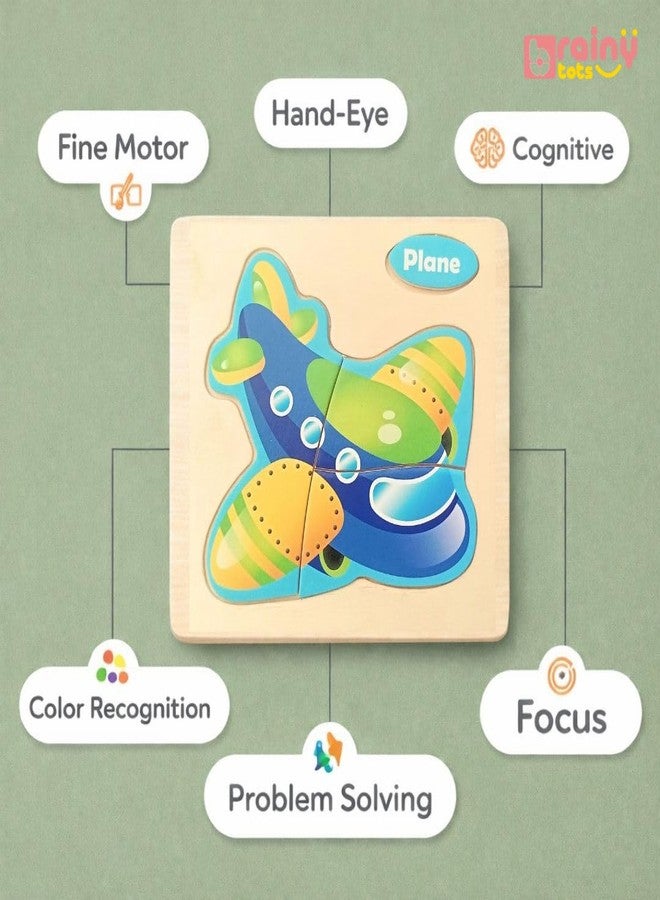 أحجية خشبية من BrainyTots للأطفال | لوحة تعليمية مبكرة بألوان زاهية وسطح أملس للأطفال الصغار | تُحسّن المهارات الحركية وتنمية التنسيق بين اليد والعين (مستوى) - Image 2