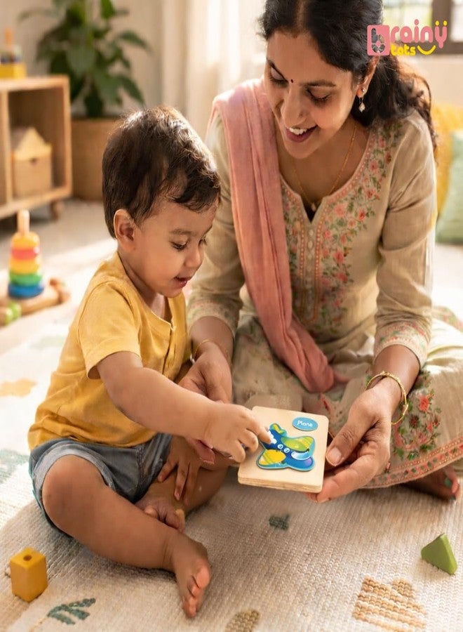 أحجية خشبية من BrainyTots للأطفال | لوحة تعليمية مبكرة بألوان زاهية وسطح أملس للأطفال الصغار | تُحسّن المهارات الحركية وتنمية التنسيق بين اليد والعين (مستوى) - Image 4