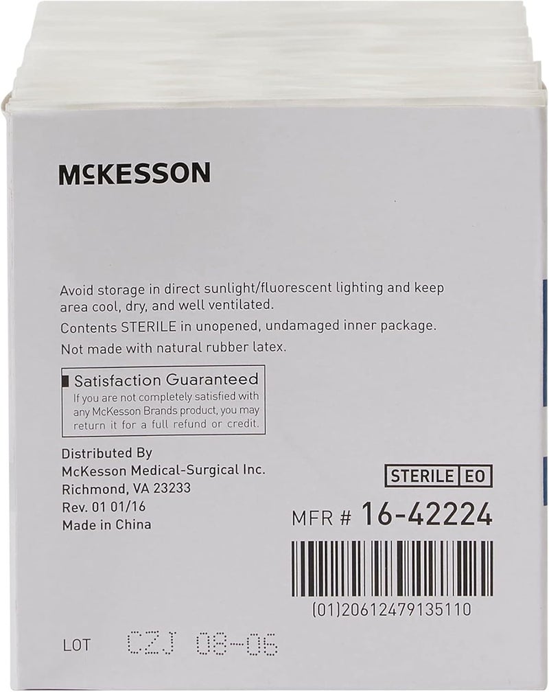 McKesson إسفنجات مكيسون غير المنسوجة المعقمة 4 طبقات عالية الامتصاص بوليستر-رايون 2 × 2 بوصة 100 قطعة - Image 3