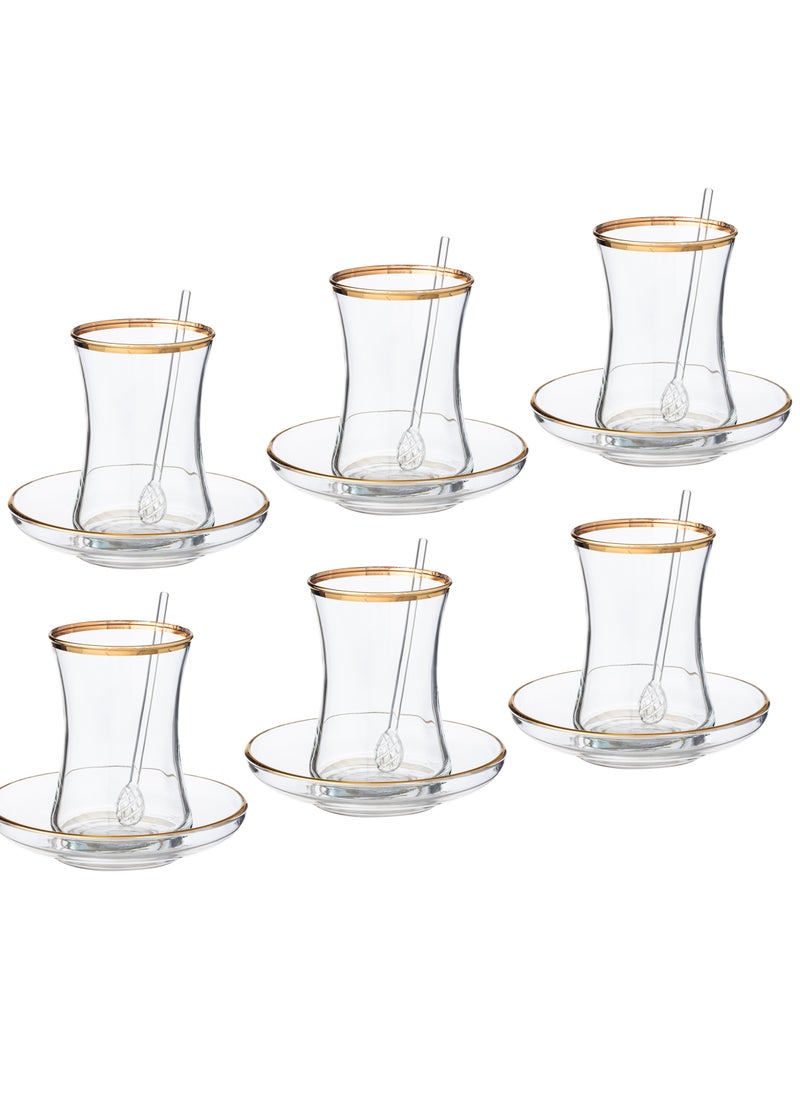 A Tea Set Consisting Of 6 Glass Tea Cups + 6 Glass Spoons + 6 Glass Saucers - pzsku/Z61F8B172A56A096636E9Z/45/_/1701520079/4ef94719-5663-488e-b0d2-5a0c0742135c