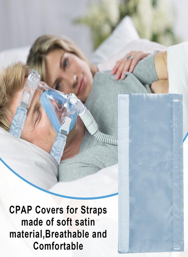 JDVBDNK 7 قطع من أغطية حزام قناع جهاز التنفس CPAP المصنوعة من الساتان، أغطية حزام قناع جهاز التنفس CPAP مريحة (أزرق سماوي) - Image 5
