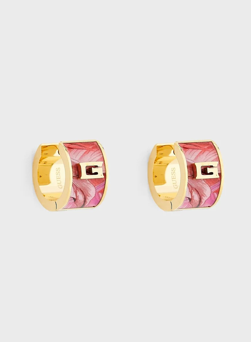 GUESS Jungle Print Hoop Earrings