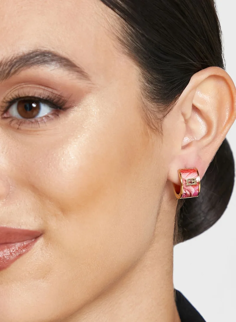 GUESS Jungle Print Hoop Earrings