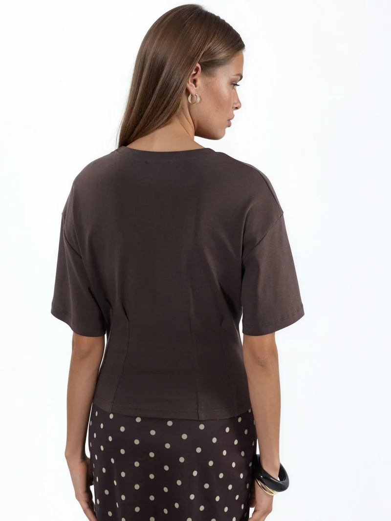 بوسيم BUSEM Women’s Cotton Ribbed Crew Neck Blouse