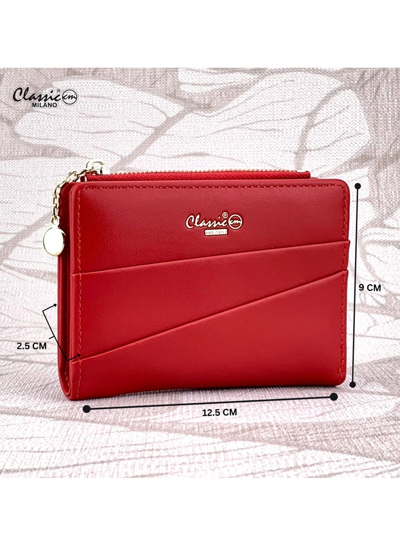 كلاسيك ميلانو - محفظة نسائية أنيقة من الجلد الصناعي مع حافظة بطاقات | محفظة عملات معدنية للنساء | محفظة نسائية نحيفة للاستخدام اليومي والسفر والهدايا - Image 5