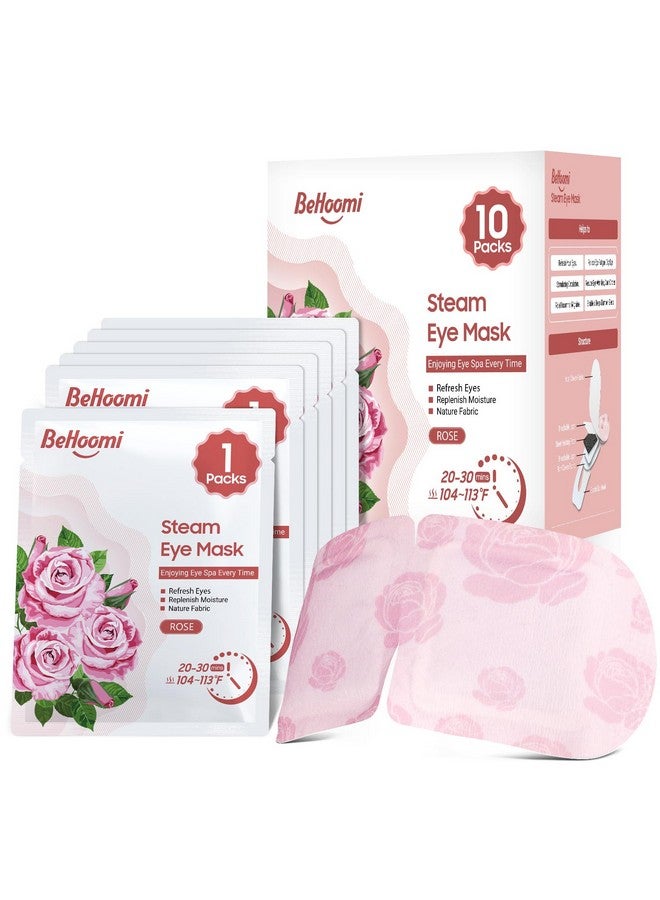BeHoomi Steam Eye Mask, Heated Eye Mask Warm Compress For Eyes, Disposable Self Heating Moist Heat Eye Masks, Sleep Mask For For Home Office Travel, Stocking Stuffers (Rose, 10 Packs)  - Image 1