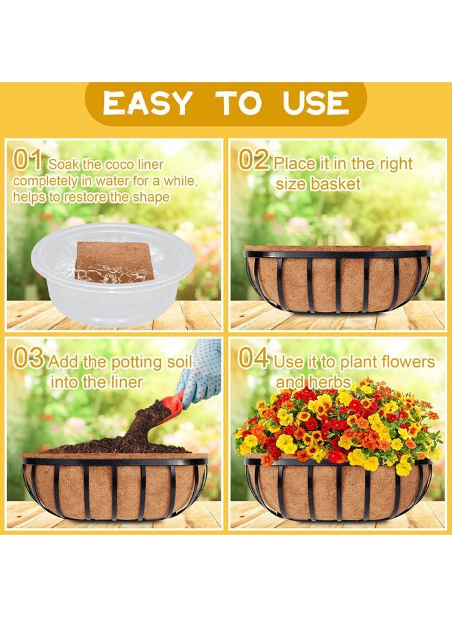 Riare Trough Coco Coir Liners for Planters, Pre-Formed Coconut Coir Replacement Liner Natural Coco Fiber Window Box Liners for Wall Planter, Window Basket Deck Railing Planter (2, 24inch) - Image 4