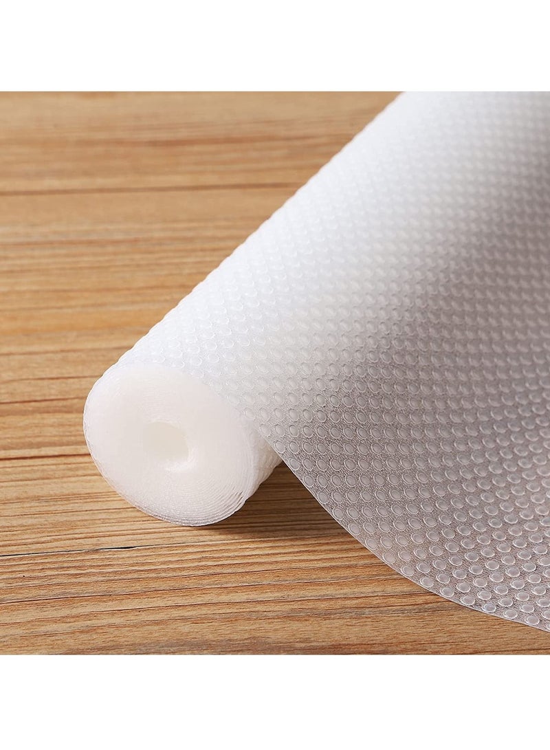 Shelf Liners for Kitchen Cabinets, Non-Adhesive, Easy to Cut Liner Waterproof EVA Cupboard, Drawer, Storage - Clear, Shoe Rack 17.71" X 196Inch - Image 1