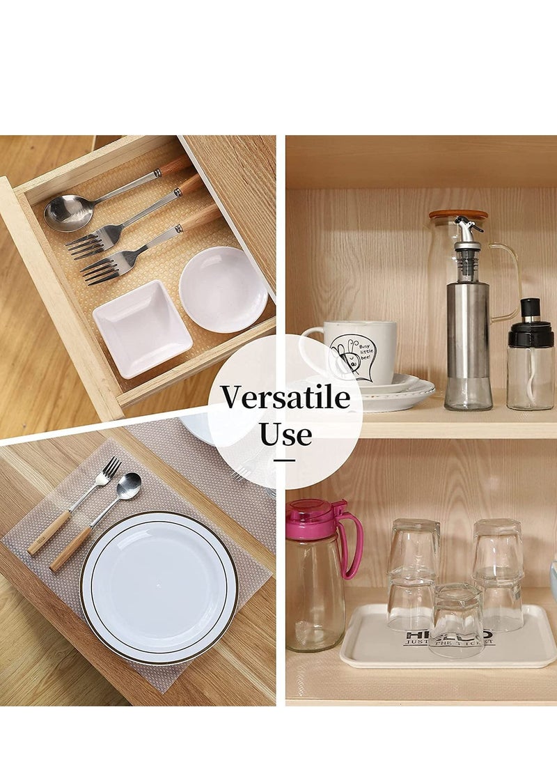 Shelf Liners for Kitchen Cabinets, Non-Adhesive, Easy to Cut Liner Waterproof EVA Cupboard, Drawer, Storage - Clear, Shoe Rack 17.71" X 196Inch - Image 4